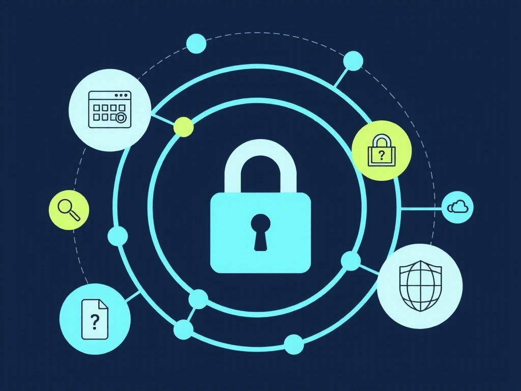 Ilustración de seguridad de datos y privacidad en línea.